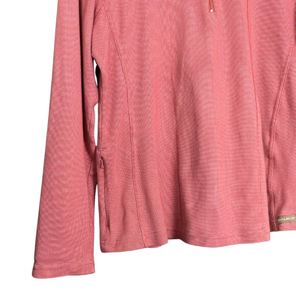 Woolrich Pink Quarter Zip Long Sleeve Top Outdoor Hiking Layer Medium - Picture 4 of 7